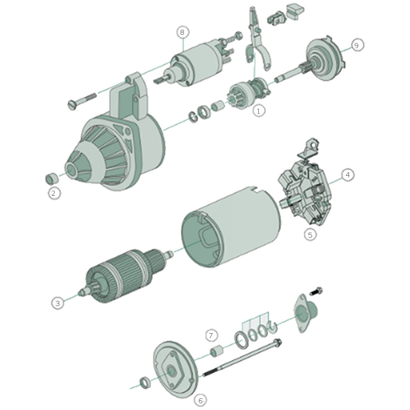Ricambi per motorino d'avviamento BOSCH Modello DW