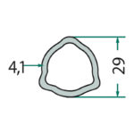 Tubo profilo triangolare (sist. italiano) B2/P3 1 metro - immagine 2