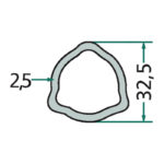 Tubo profilo triangolare (sist. italiano) B1/P2 1 metro - immagine 2