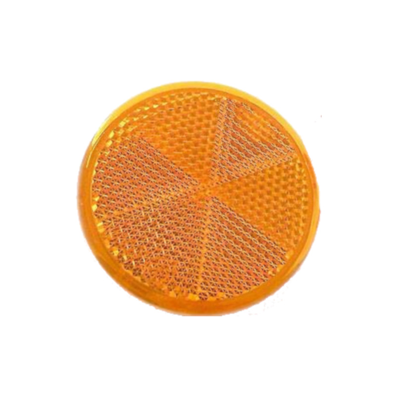 Riflettore rotondo arancione adesivo - Ø 54 mm.