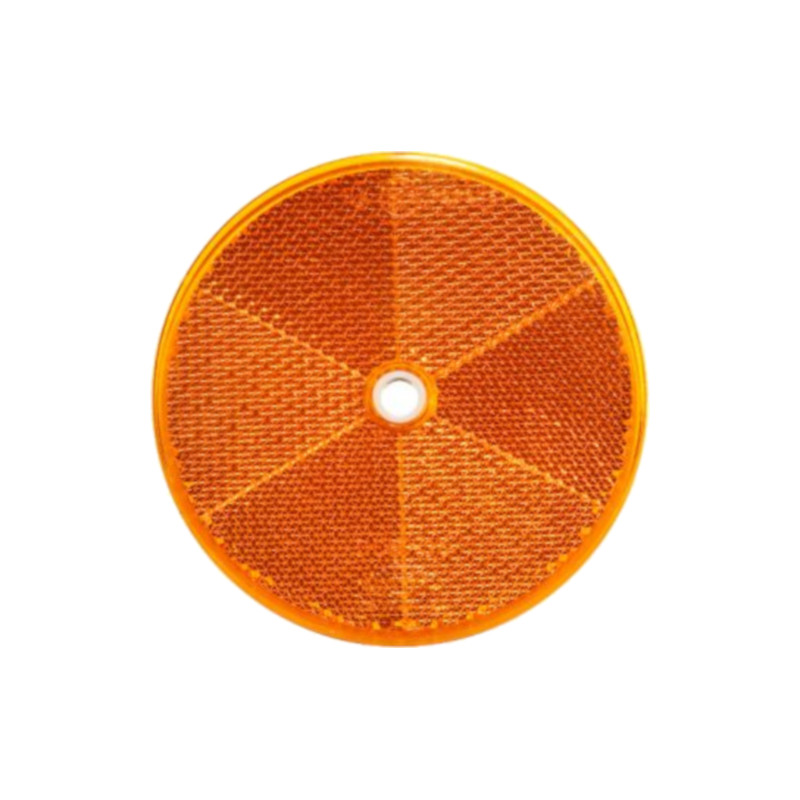 Riflettore rotondo arancione montato a vite - Ø 60 mm.