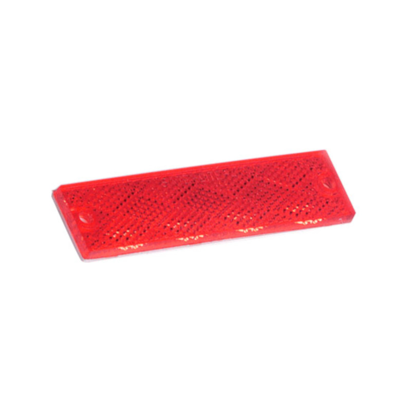 Riflettore rettangolare rosso montato a vite - 106 x 50 mm.
