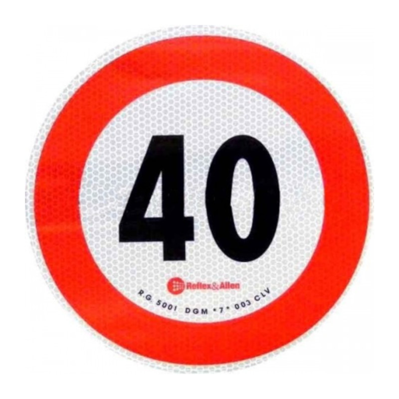 Disco adesivo limite di velocità 40 Km/H 200 mm.